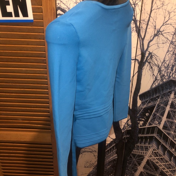 Herve Leger Blue Top with Band - Picture 3 of 11